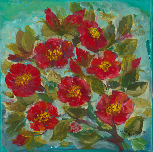 Camellias in Red - Maria de Rojas