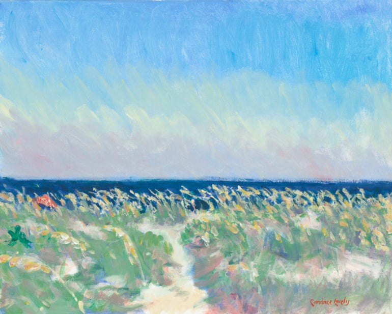 sea oats, painting, beach, summer