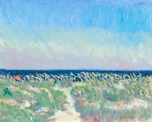 sea oats, painting, beach, summer