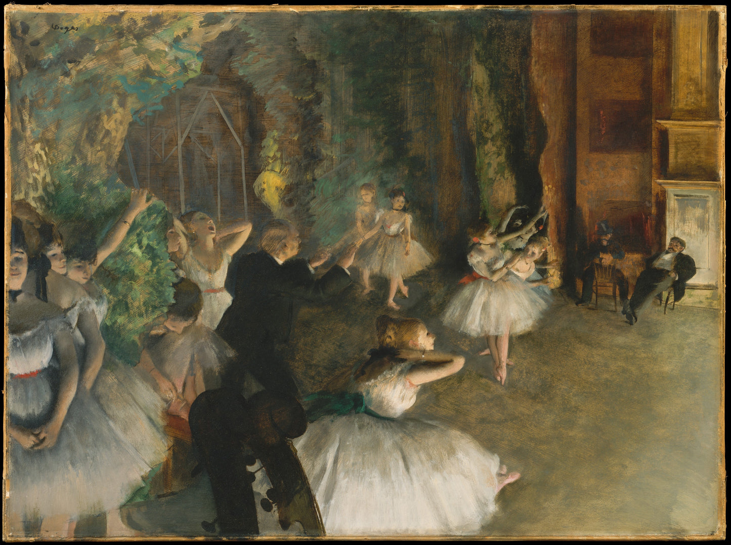The Rehearsal of the Ballet Onstage - Edgar Degas