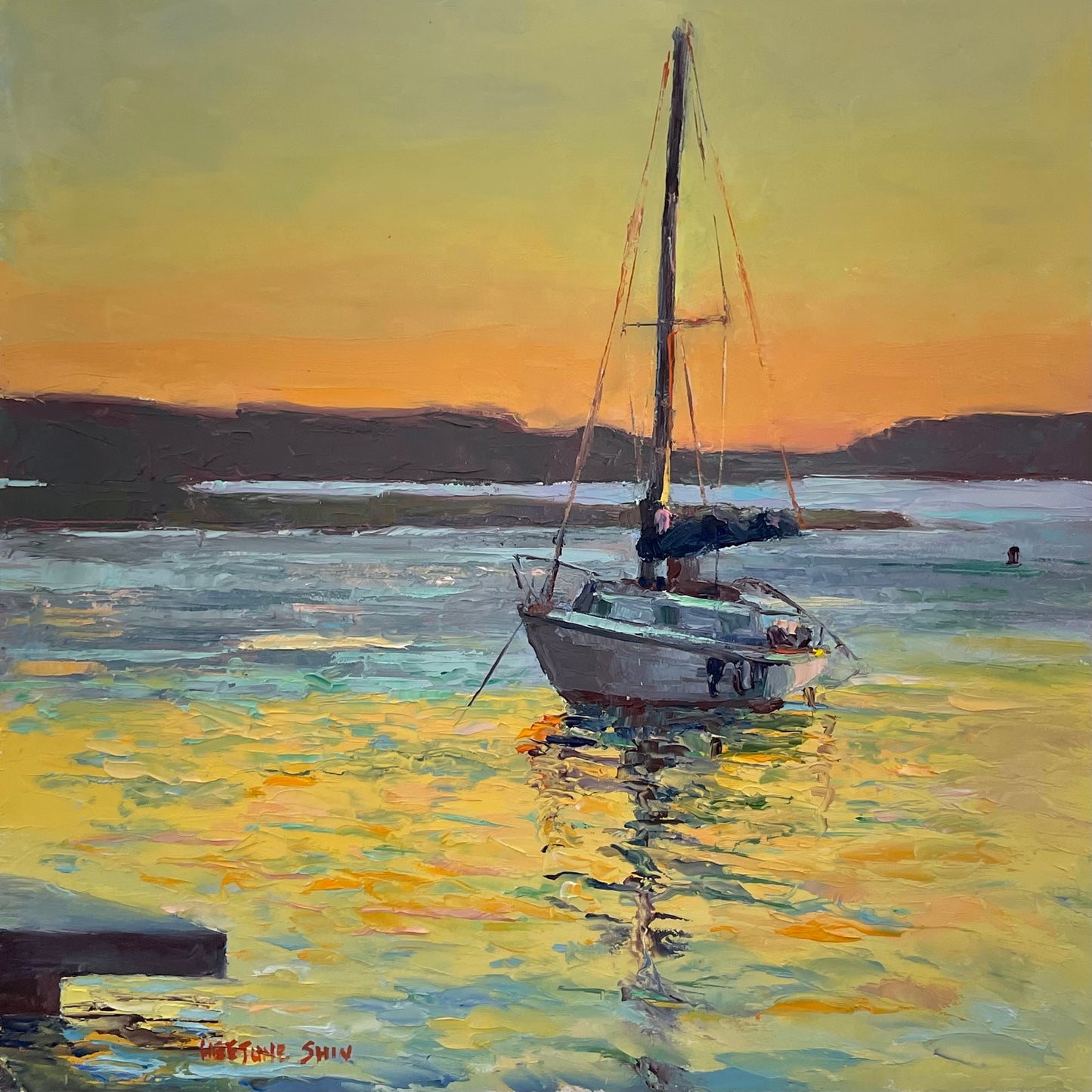 Peaceful Evening at the Harbor - HeeJune Shin