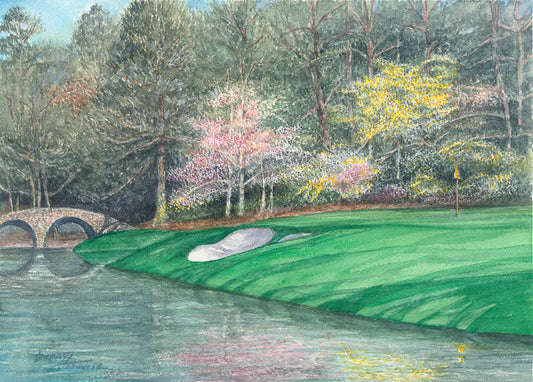 Golden Bell, Augusta National golf course painting