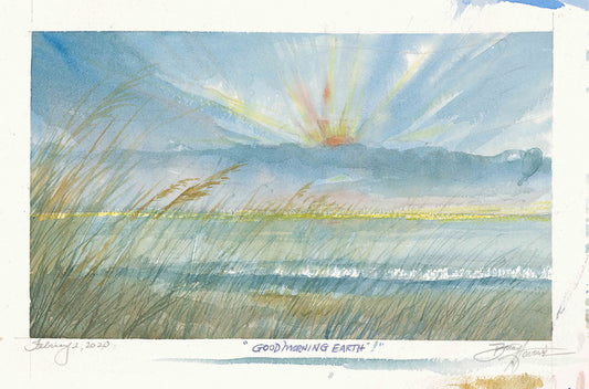 Lowcountry watercolor painting Sunrise by artist Barry Honowitz