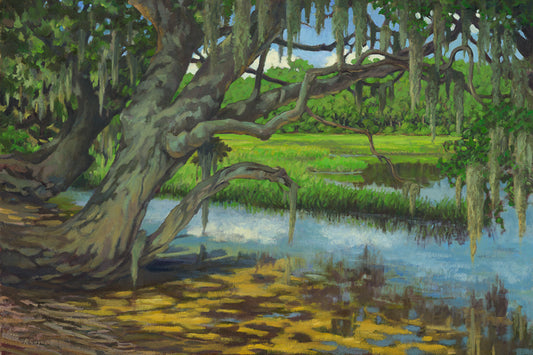 Spanish Moss Trees Marsh painting