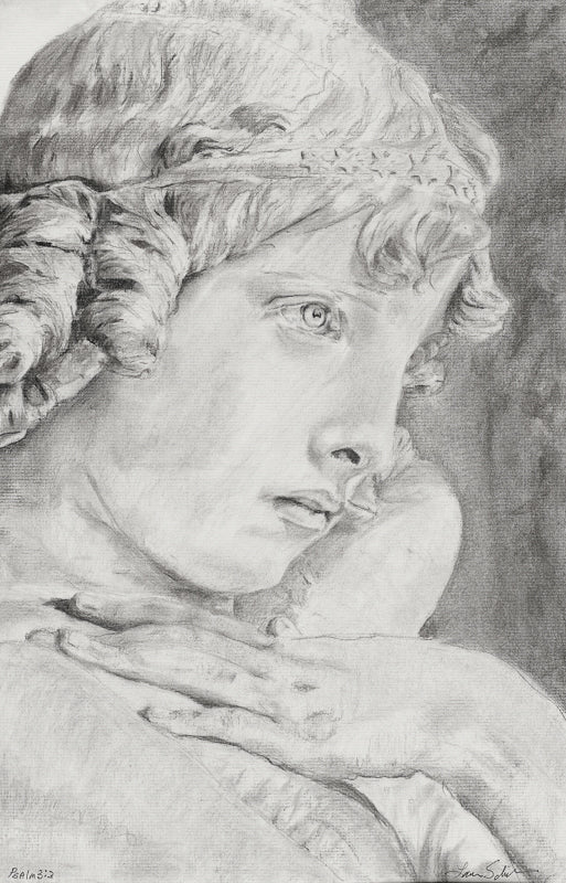 pencil drawing of an angel