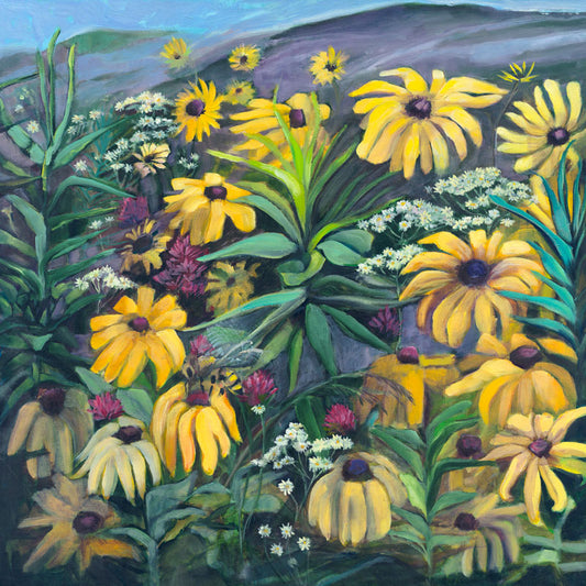 Black Eyed Susans with Bee - Melba Cooper