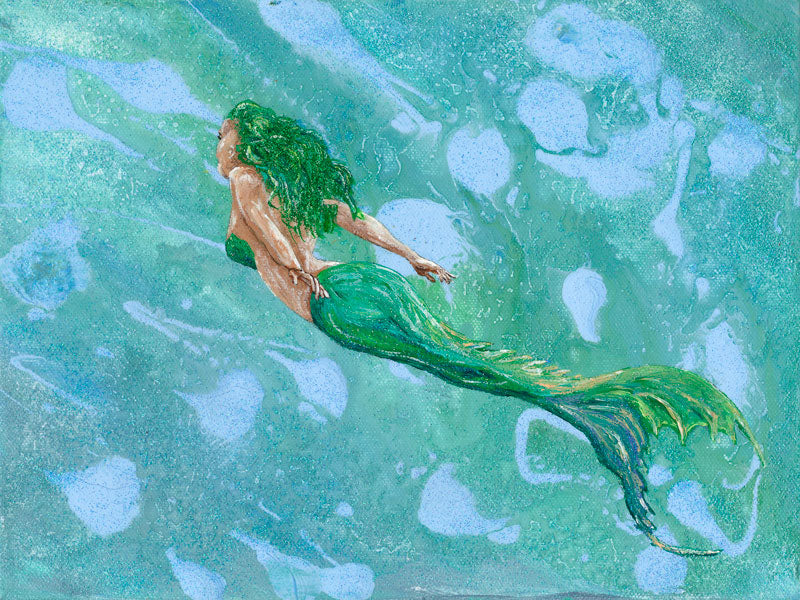 Green Mermaid Green Hair - David Womick