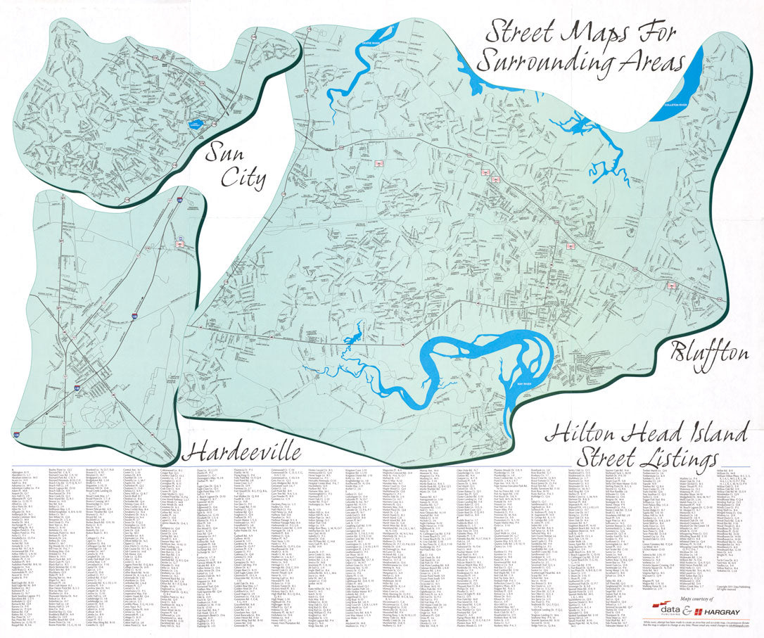 Hilton Head and Surrounding Areas - Street Map