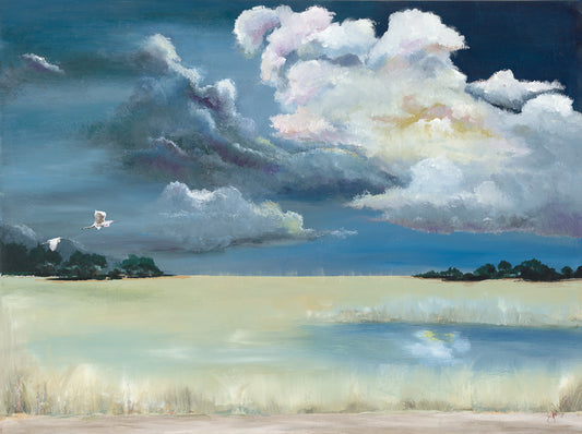 Stormy sky, moody painting, Bluffton, Hilton Head