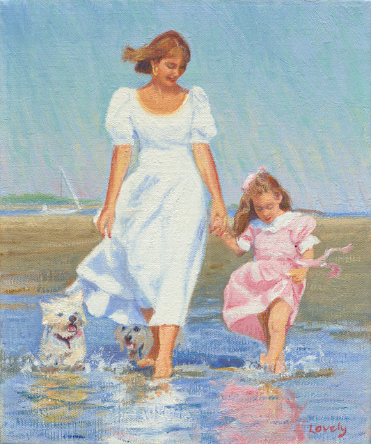 Mother, mother's Day, westies, woman and child