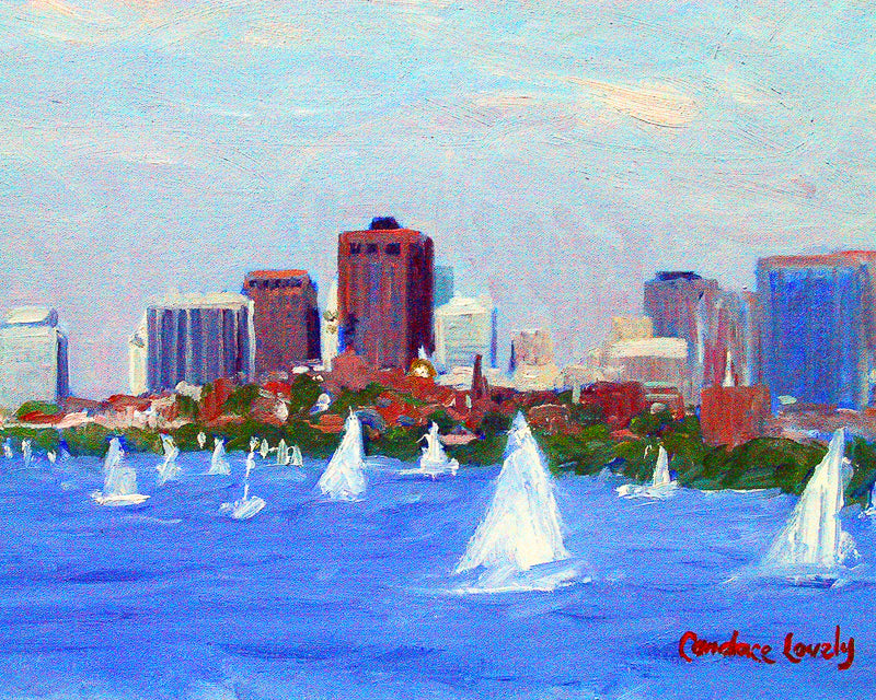 Boston Harbor, sailboats