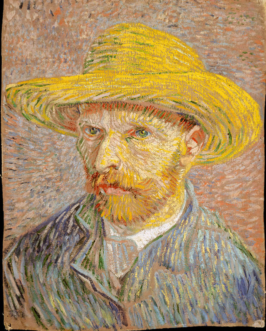 Self-Portrait with Strawhat - Vincent Van Gogh