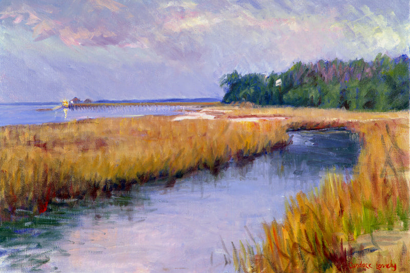 Marsh, low country, colorful painting