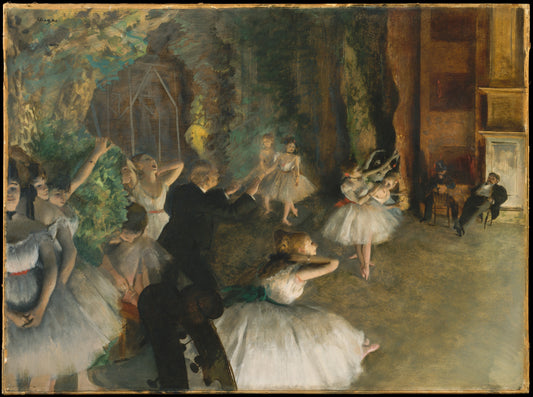 The Rehearsal of the Ballet Onstage - Edgar Degas
