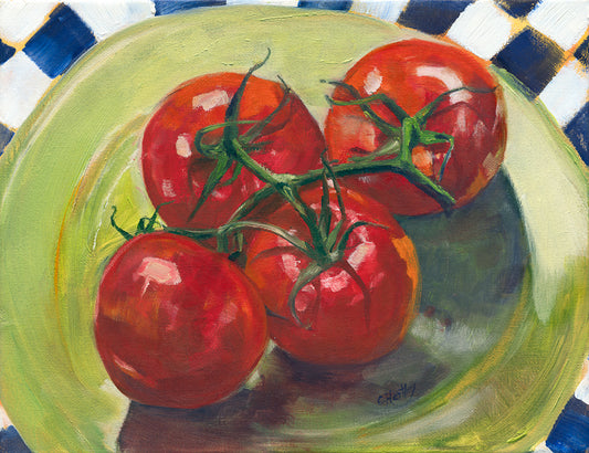Red tomatoes painting