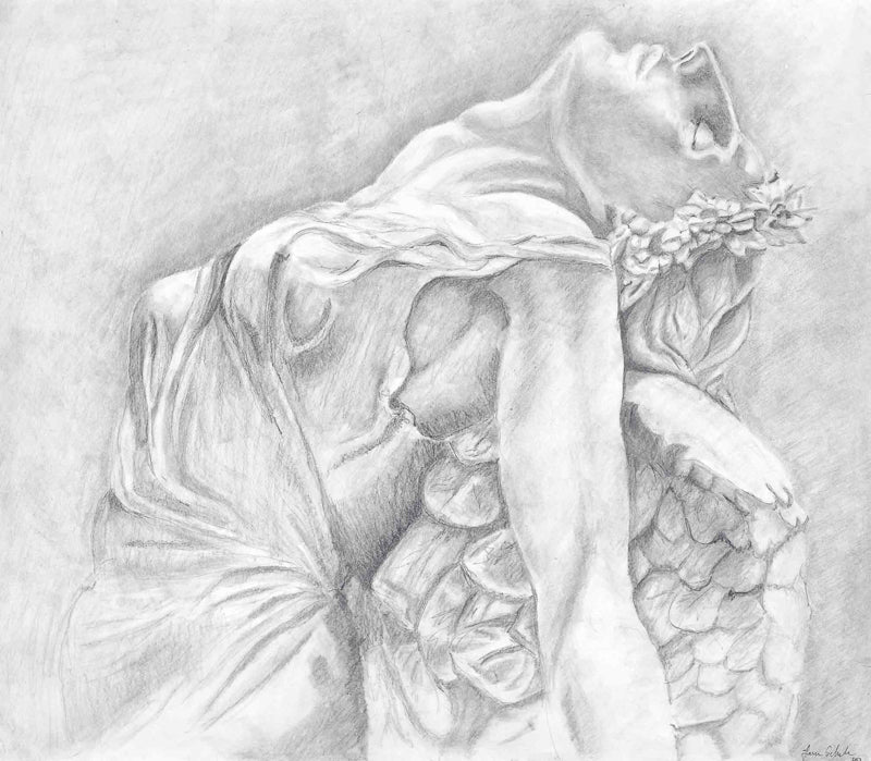 pencil drawing of an angel