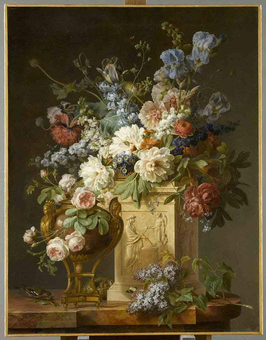 Basket and Vase of Flowers - Gerardus Van  Spaendorick
