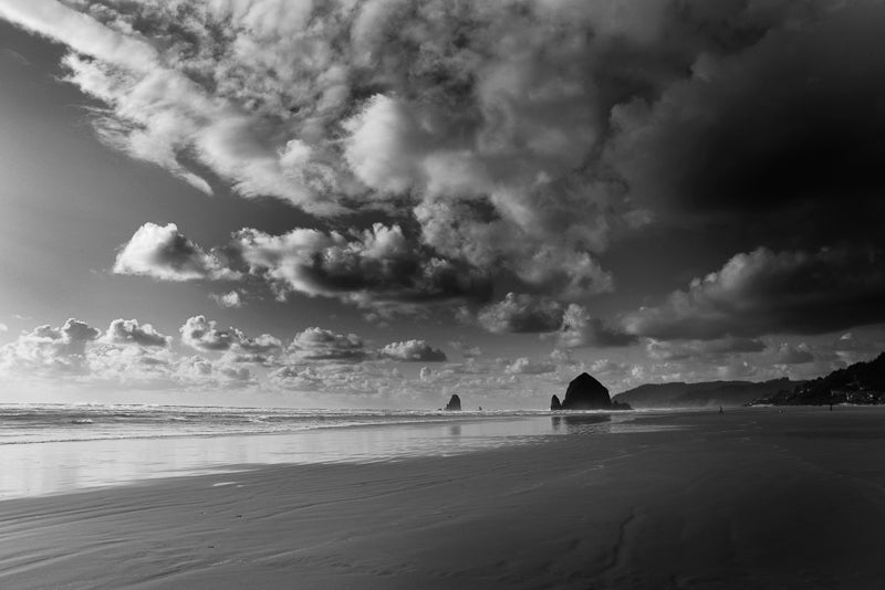 Cannon Beach, Oregon Coast, Black and White photograph