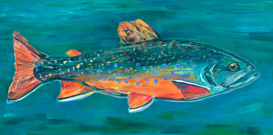 Blue orange fish painting