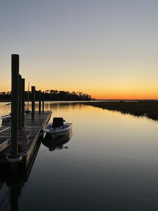 photograph sunset dock boat
