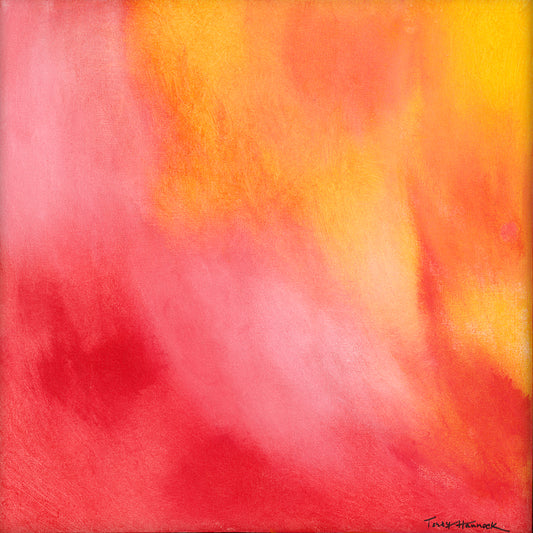 Red orange yellow abstract painting