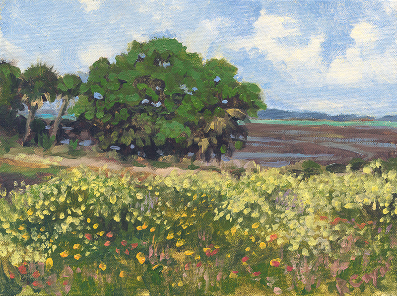 wildflower field painting marsh