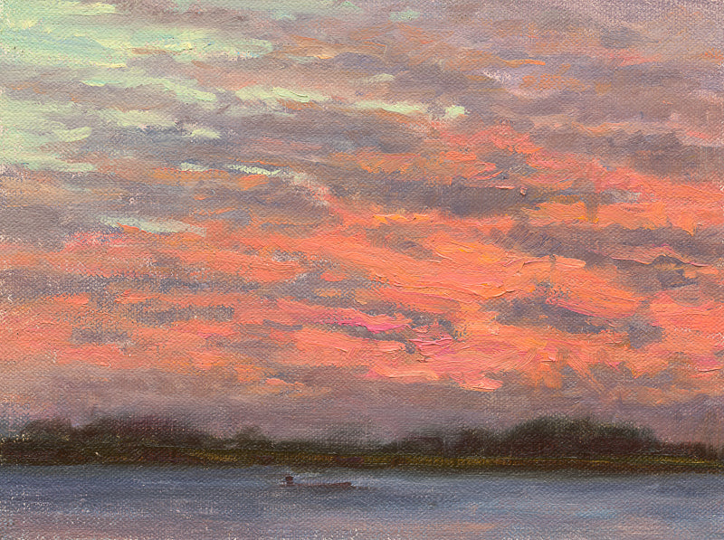 Sunset on the marsh painting
