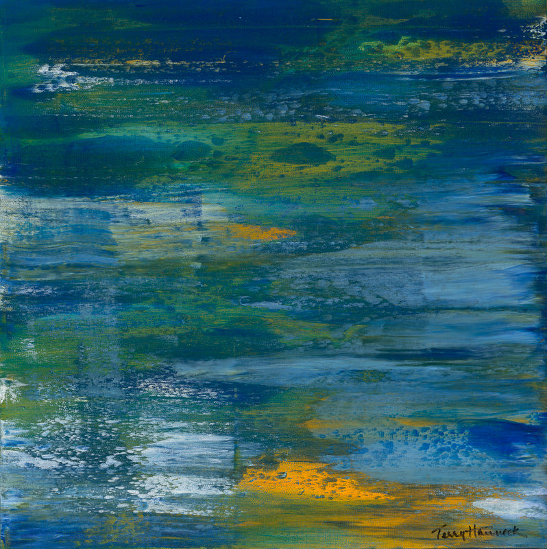 Blue Green Yellow abstract painting