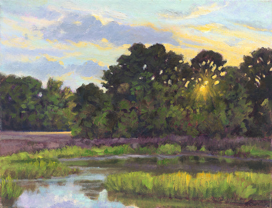 Marsh painting sunset