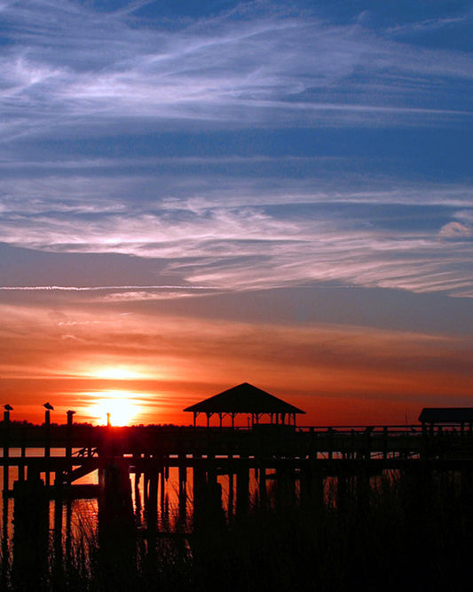 Low country sunset dock photograph