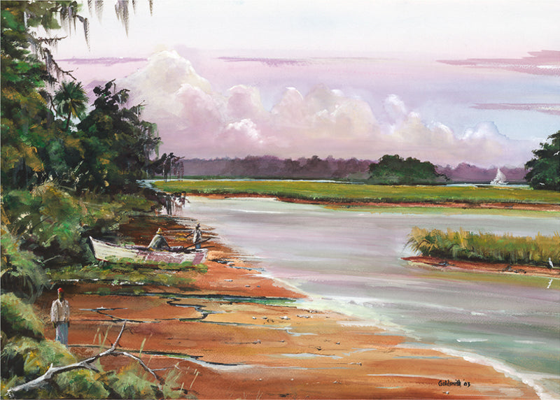 tidal flats low country SC painting