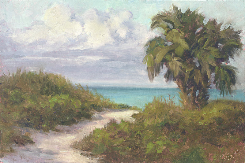 Palm tree beach painting