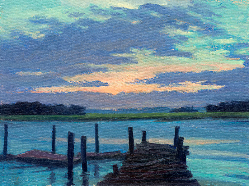 Blue sunrise painting