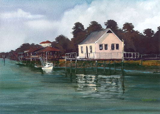 dock house Wilmington Island painting