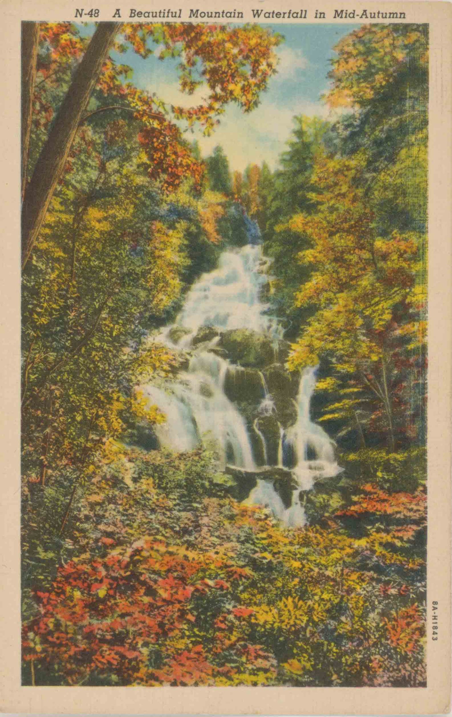 Asheville, North Carolina Waterfall Postcard